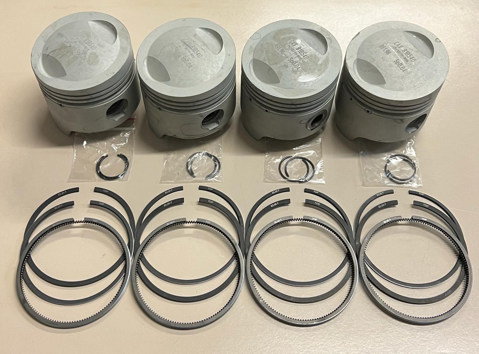 CAV314 - Complete pistons set for Fulvia 1600 HF. Good for street use. Oversizes available! Melted, not pressed.