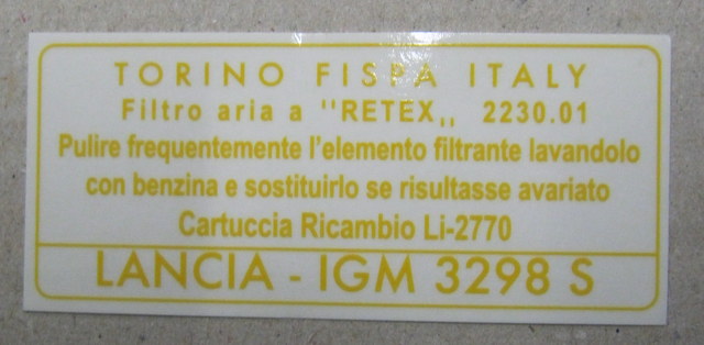 cav980 - adesivo filtro aria modelli 3b-3c